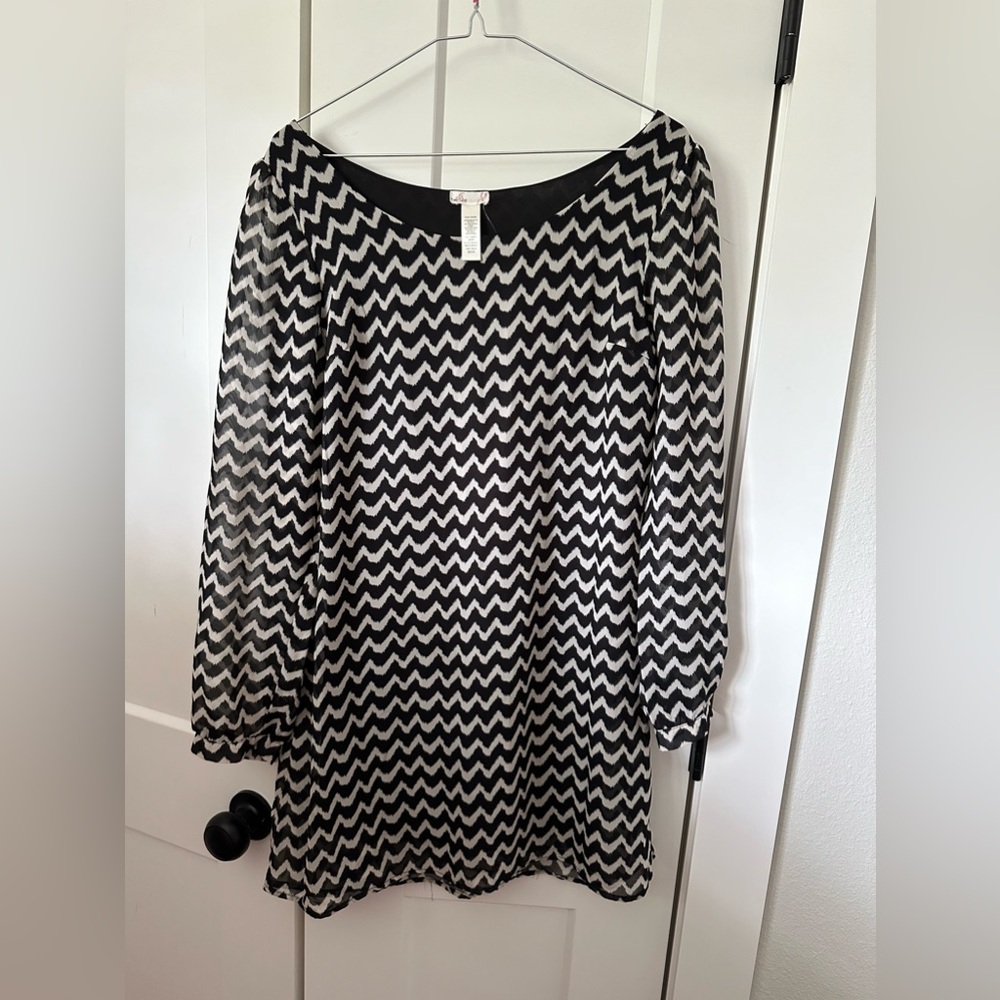 Chevron 3/4 sleeve dress